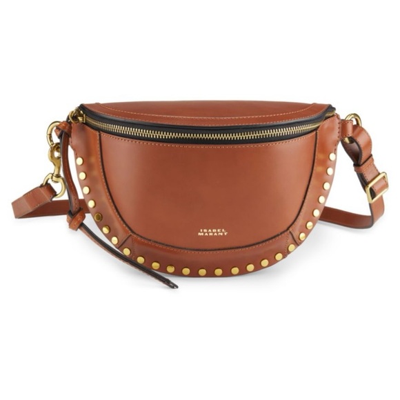 ISABEL MARANT Skano Studded Leather Belt Bag. NWT. Brown.Beautiful. Dust bag Inc - Picture 1 of 5